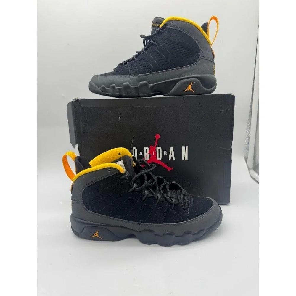Air Jordan 9 Retro GS Black University Gold 302359-070 Size 7Y Kids Sneakers